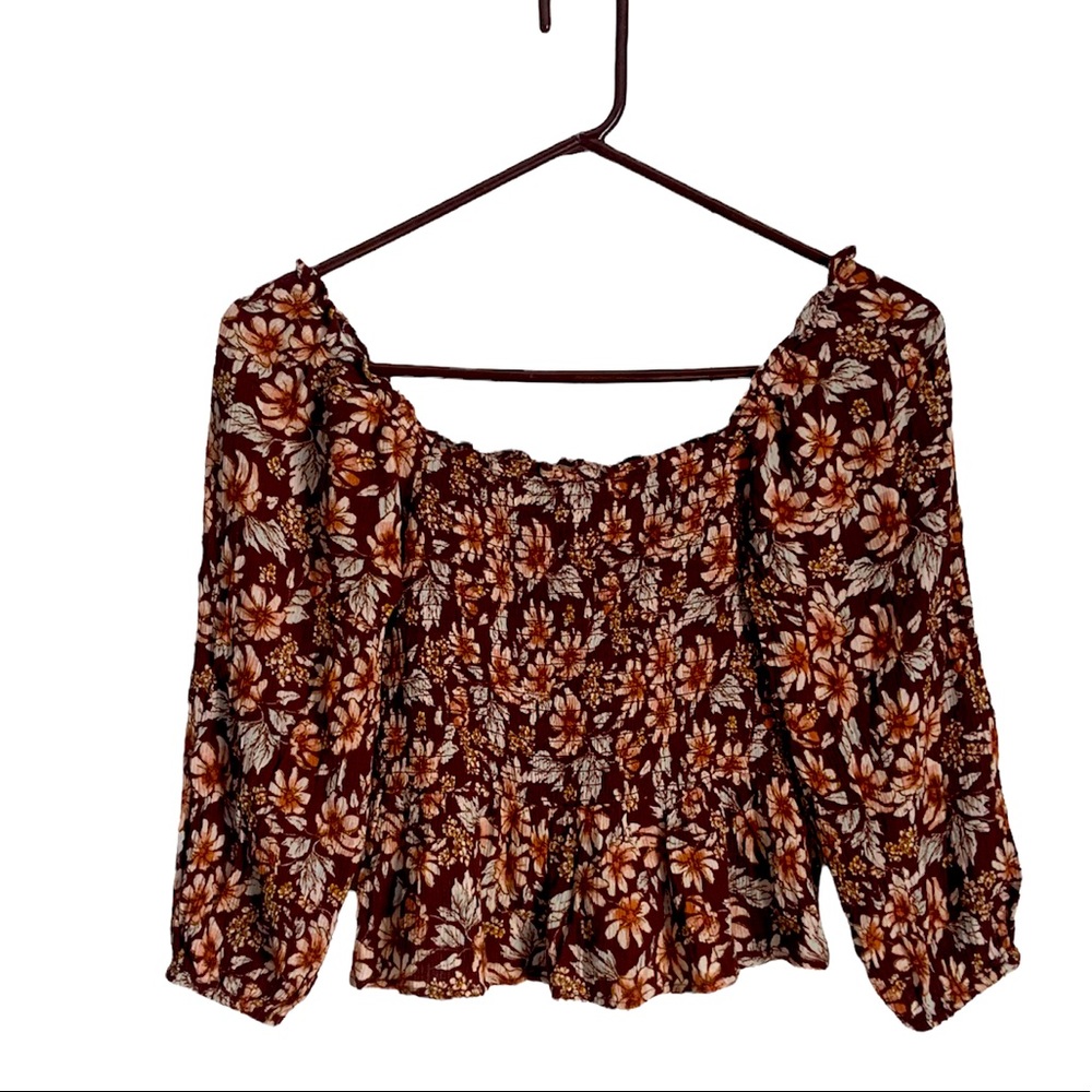 American Eagle Stretchy Peplum Flowered Short XS